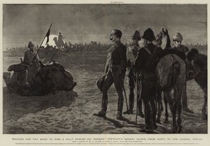 In attesa del sorgere della luna, una sosta durante la marcia nel deserto di Sir Herbert Stewart da Korti ai pozzi di Gakdul da Frederic Villiers