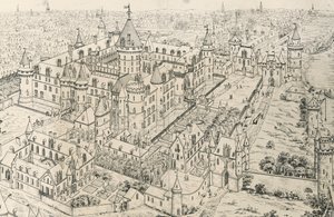 Louvre a Parigi al tempo di Carlo V, il Saggio (XIV secolo), disegno di Frederic de Clarac (1777-1847), Francia da Frederic de Clarac
