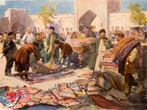 Una fiera del tappeto ad Astrakhan