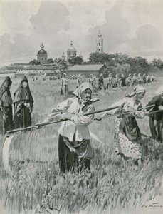 Un convento a Novgorod: suore che fanno il fieno da Frederic de Haenen