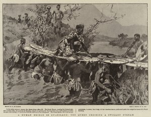 Un ponte umano in Swaziland, la regina attraversa un torrente in piena da Frederic de Haenen