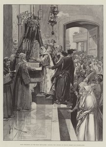 Giovedì Santo al Santo Sepolcro, baciando la colonna a cui Cristo fu flagellato da Frederic de Haenen