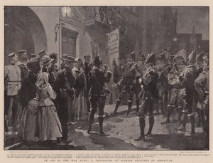 A sostegno del Fondo di Guerra, una processione di studenti spagnoli a Gibilterra