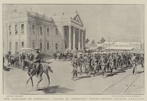 La guarnigione di Kimberley, parata dei Kimberley Rifles davanti al colonnello Kekewich da Frederic de Haenen