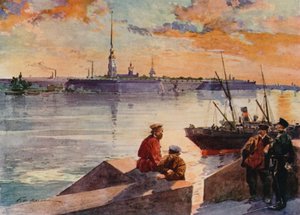 Il molo del Palazzo della Neva da Frederic de Haenen
