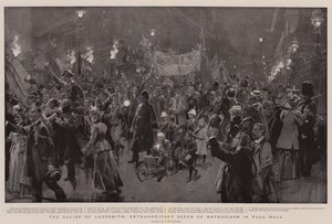 Il Soccorso di Ladysmith, Scena Straordinaria di Entusiasmo a Pall Mall da Frederic de Haenen