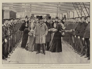La Visita Reale alla Nave Ospedale Principessa di Galles a Tilbury da Frederic de Haenen