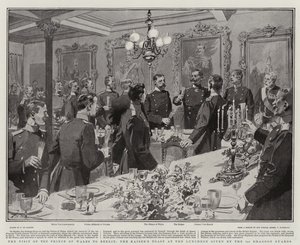 La visita del Principe di Galles a Berlino, il brindisi del Kaiser al pranzo offerto dalle Guardie Dragoni da Frederic de Haenen