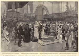 La cerimonia del matrimonio nella Groote Kerke, celebrata dal pastore Van der Vlier, gli sposi che si scambiano gli anelli