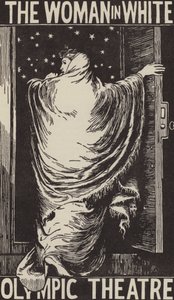 Locandina per un adattamento teatrale del romanzo La donna in bianco di Wilkie Collins al Teatro Olimpico, Londra da Frederick (after) Walker