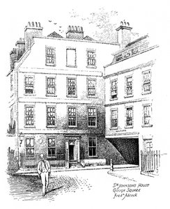 Casa del Dr Johnson, 17 Gough Square, Londra, 1912 da Frederick Adcock