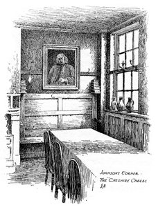 Johnsons Corner, il pub Cheshire Cheese, Città di Londra, 1912 da Frederick Adcock