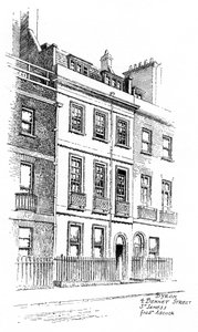 Casa di Lord Byron, 4 Bennet Street, St James, Londra da Frederick Adcock