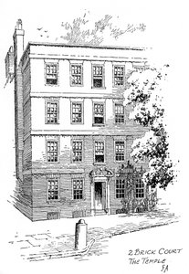 Casa di Oliver Goldsmith, 2 Brick Court, Temple, Londra da Frederick Adcock