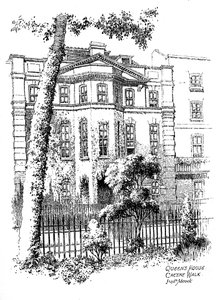 Queens House, Cheyne Walk, Chelsea, Londra, 1912 da Frederick Adcock
