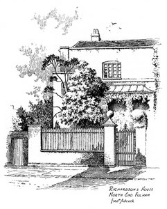 Casa di Samuel Richardson, North End, Fulham, Londra, 1912 da Frederick Adcock