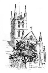 Cattedrale di Southwark, Londra, 1912 da Frederick Adcock