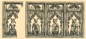 Cavalieri e Dame Seduti sotto Baldacchini, pannello d