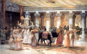 La Processione del Sacro Toro Apis, fine XIX o inizio XX secolo da Frederick Arthur Bridgman