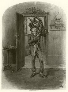 Bob Cratchit e Tiny Tim da Frederick Barnard