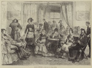 Schizzi di vacanza, un giorno piovoso in un hotel gallese da Frederick Barnard