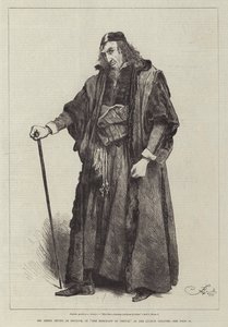 Mr Henry Irving come Shylock, in Il Mercante di Venezia, al Lyceum Theatre da Frederick Barnard