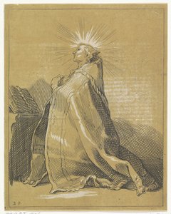 Santo inginocchiato in preghiera da Frederick Bloemaert