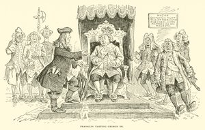 Franklin in visita a Giorgio III da Frederick Burr Opper