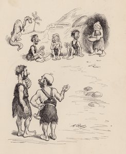 I nostri antenati antidiluviani di F Opper: Numero tre (litografia)