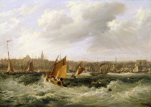 Liverpool, Lancashire dal fiume Mersey e New Brighton, 1838