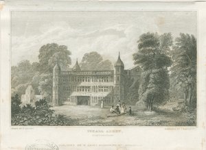 Tixall Hall - Portineria: incisione, nd [c 1830] da Frederick Calvert
