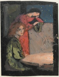 Due Ragazze vicino a un Tavolo Guardano una Notte Stellata