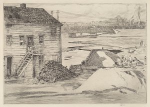 Bassa marea, ponte di Cos Cob, 1915