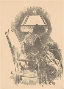 La signora Hassam che lavora a maglia, 1918