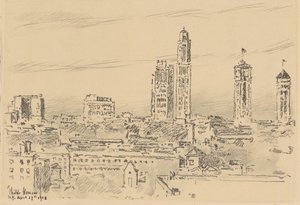 Skyline di New York, edifici leggeri da Frederick Childe Hassam