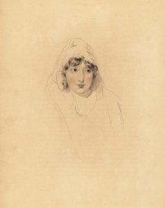 Ritratto di Lady Augusta Lowther, Contessa di Fane, moglie del 1° Conte di Lonsdale. Incisione colorata a mano di Frederick Christian Lewis dopo un