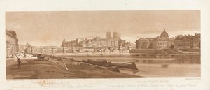 Vista di Port Neuf, parte del Louvre, Notre Dame e il Collegio delle Quattro Nazioni, 1803; Tavola 7 da Vedute di Parigi, il volume Emanuel tracciato della tavola B1981.25.2616