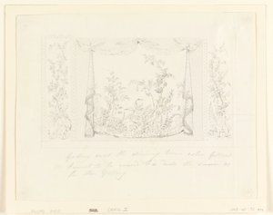 Disegno, The Royal Pavilion, Brighton, Salotto blu (sud), proposta di decorazione murale, 1820 ca. da Frederick Crace