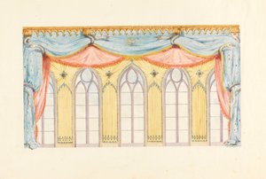 Disegno, decorazione della finestra, probabilmente per la parete est della Music Room, Royal Pavilion, Brighton, 1820 da Frederick Crace