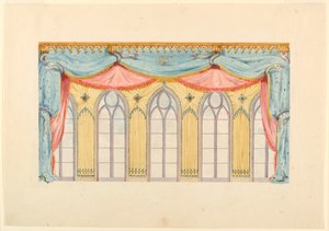 Disegno, decorazione della finestra, probabilmente per la parete est della Music Room, Royal Pavilion, Brighton, 1820 da Frederick Crace