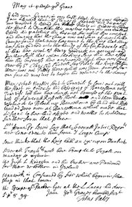 Lettera di Titus Oates al Duca di Bolton, 1694