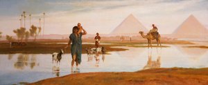 Straripamento del Nilo, con le piramidi da Frederick Goodall