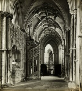 Cattedrale di Ely: Navata nord del coro verso ovest da Frederick H. Evans