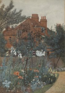Vista di un giardino a Bedford Park, 1885 da Frederick Hamilton Jackson
