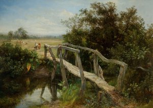 Il vecchio ponte pedonale sul fiume Cole a Yardley, 1890 da Frederick Henry Henshaw