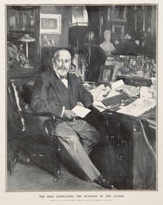 Re Edoardo VII che conduce gli affari della nazione