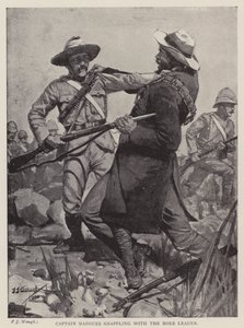 Il Capitano Madocks che lotta con il capo boero (litografia) da Frederick Judd Waugh