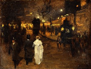 Charing Cross Road di Notte, Londra, c.1905