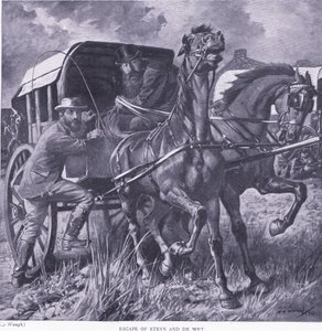 Fuga di Steyn e De Wit, illustrazione da After Pretoria: The Guerilla War, 1902 da Frederick Judd Waugh