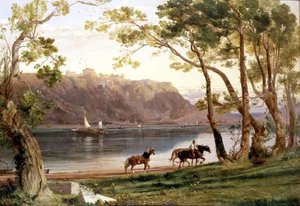 Paesaggio fluviale con cavalli da barca da Frederick Lee Bridell